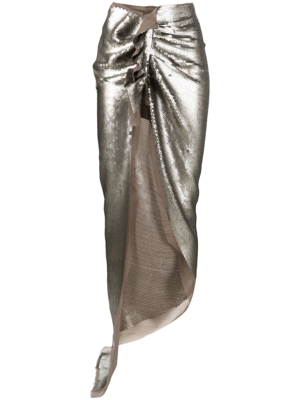 Rick Owens sequinned side-slit skirt - Silver von Rick Owens