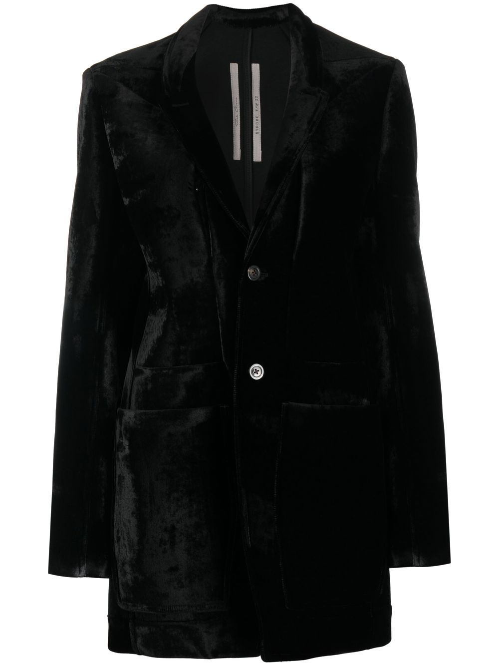 Rick Owens shawl-lapel velvet jacket - Black von Rick Owens