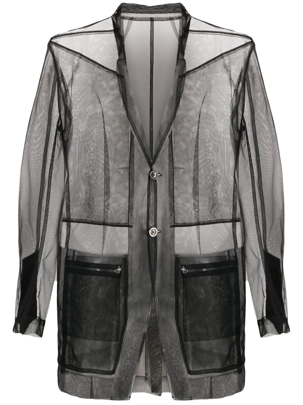 Rick Owens sheer buttoned shirt - Black von Rick Owens