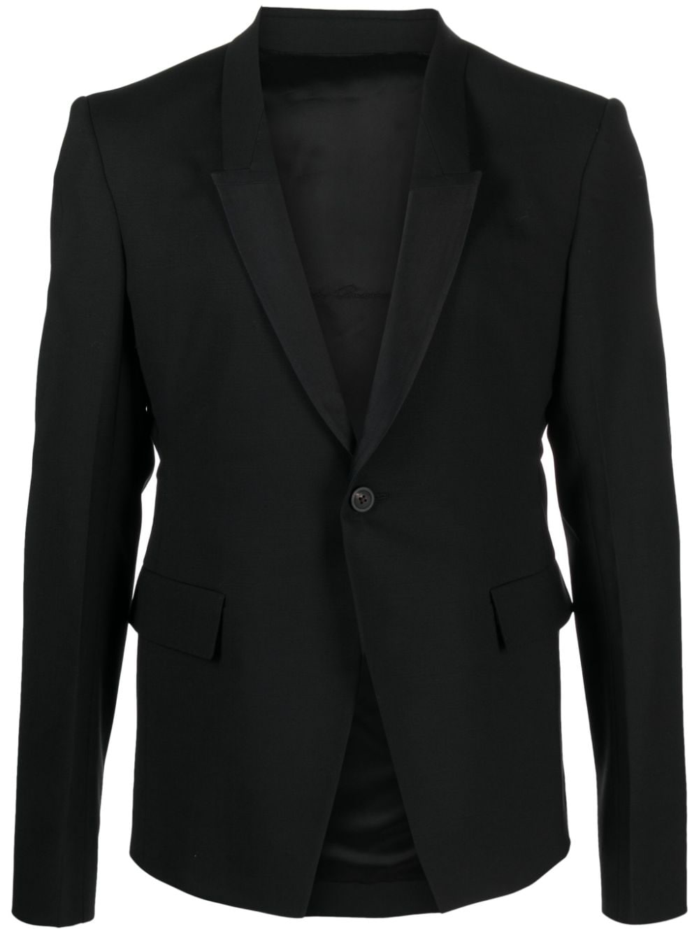 Rick Owens single-breasted virgin wool blend blazer - Black von Rick Owens