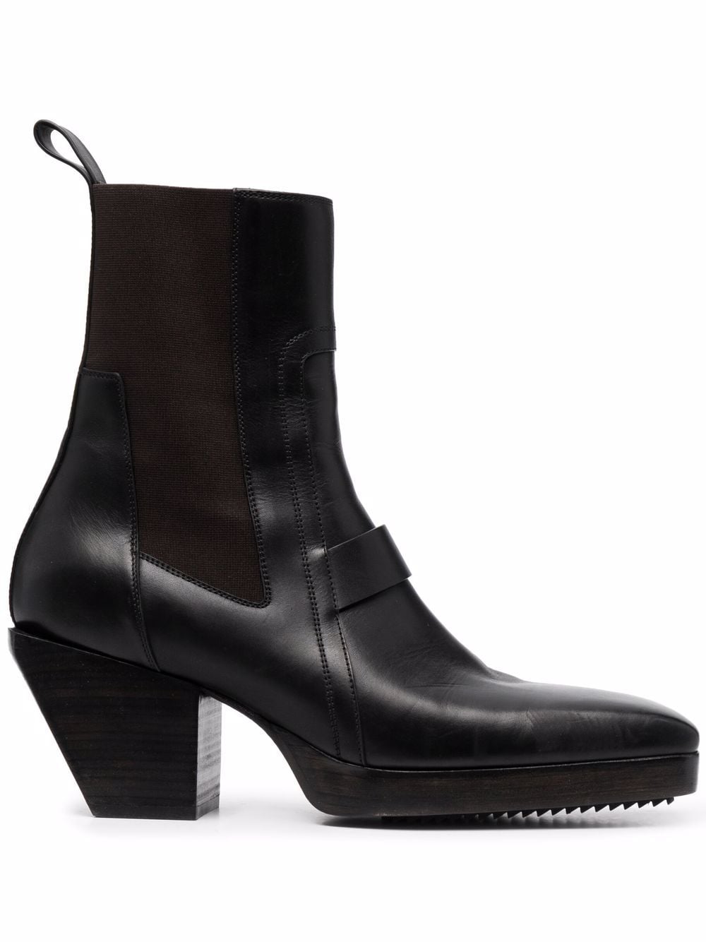 Rick Owens square-toe leather boots - Black von Rick Owens