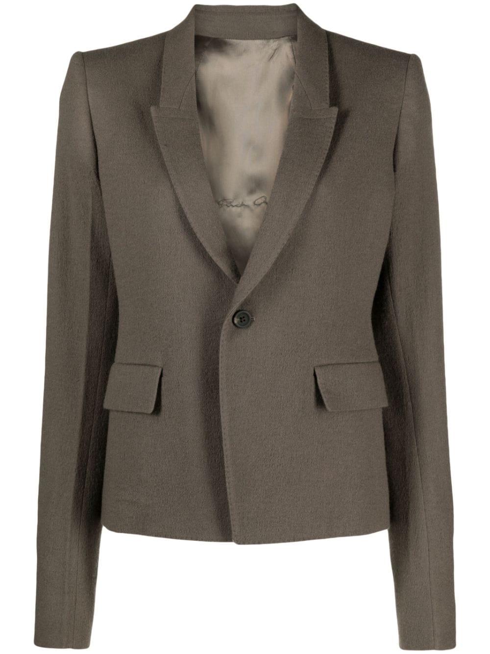 Rick Owens tailored single-breasted cotton blazer - Grey von Rick Owens