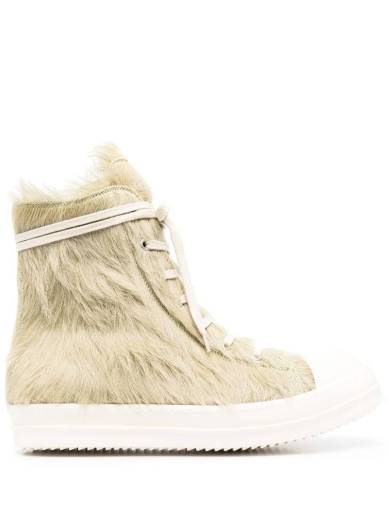 Rick Owens zip-up calf hair sneakers - Green von Rick Owens