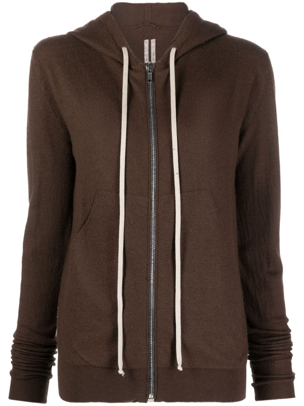 Rick Owens zip-up cashmere hoodie - Brown von Rick Owens