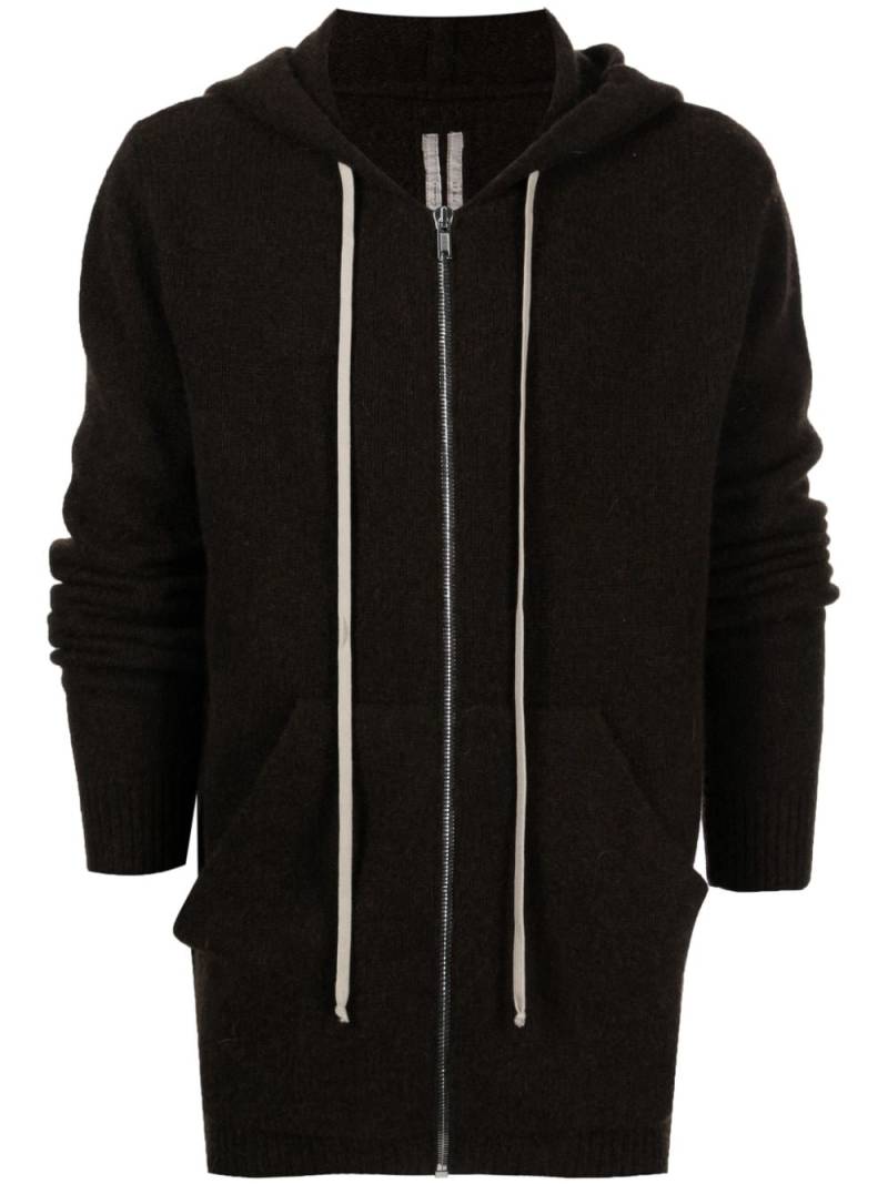 Rick Owens zip-up knitted hoodie - Brown von Rick Owens