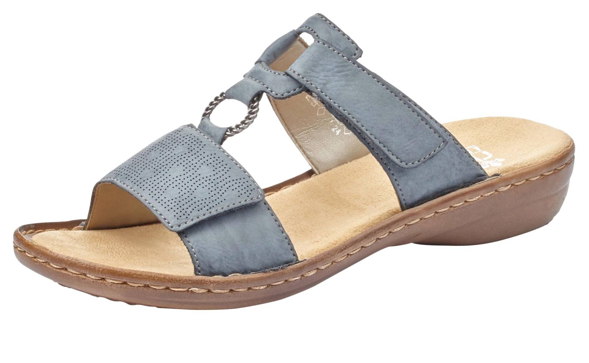 Rieker Pantolette, Keilabsatz, Sommerschuh, Schlappen mit Schmuckring von Rieker