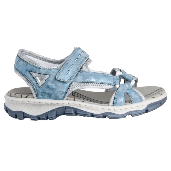 Rieker Sandale aus pflegeleichtem Softmaterial für Damen, hellblau, 41 von Rieker