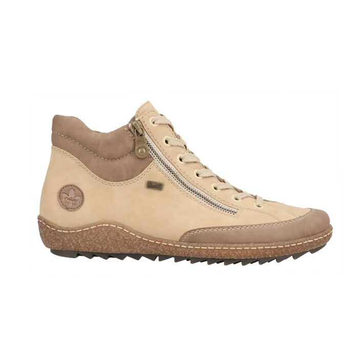 Rieker Schnür-Stiefelette für Damen aus pflegeleichtem Softmaterial, camel, 37 von Rieker