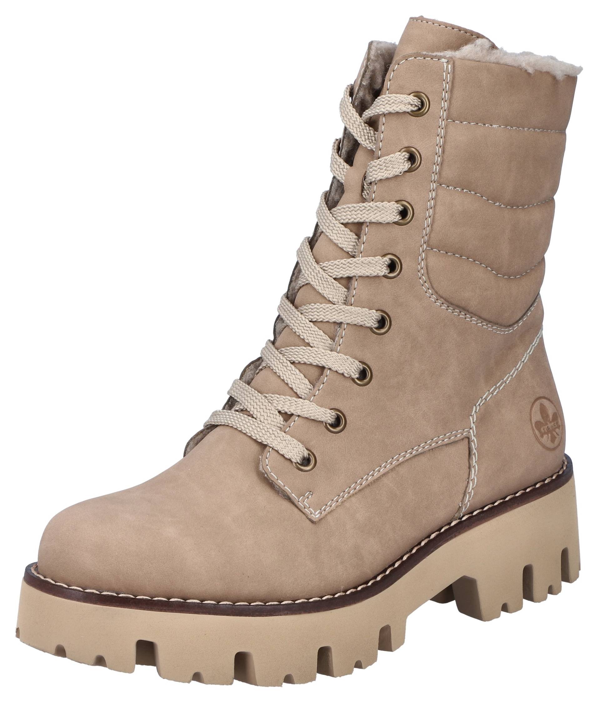 Rieker Winterstiefelette, Winterboots, Schnürboots, Profilsohle, mit Innenreissverschluss von Rieker