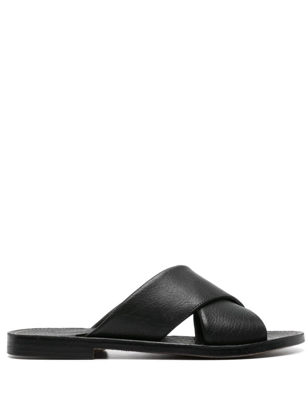 Rier crossover-strap leather slides - Black von Rier