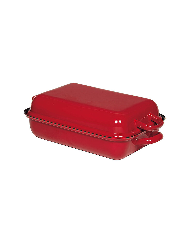 RIESS Bratpfanne mit Deckel Color Rot 32x22cm dunkelrot von Riess