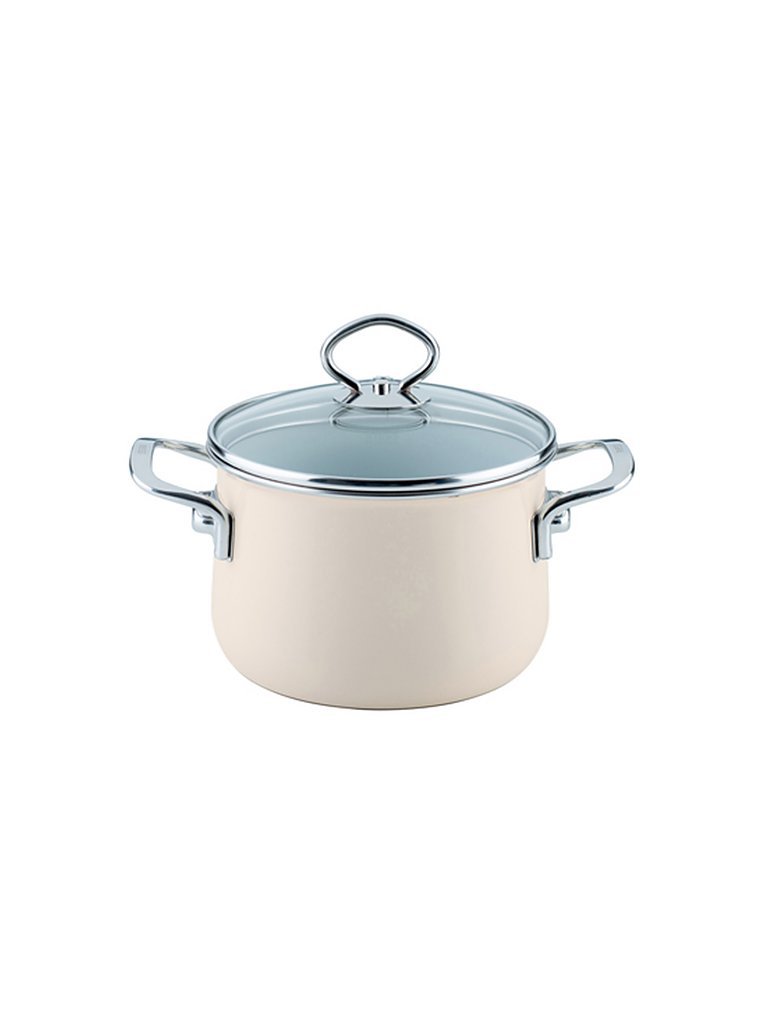 RIESS Fleischtopf mit Glasdeckel NOUVELLE 16cm/2l Creme beige von Riess