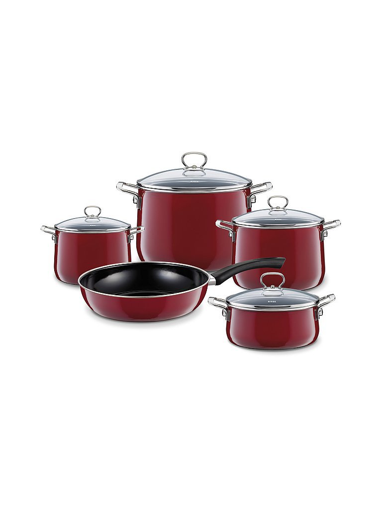 RIESS Kochgeschirr Set 5-tlg. NOUVELLE Rosso dunkelrot von Riess