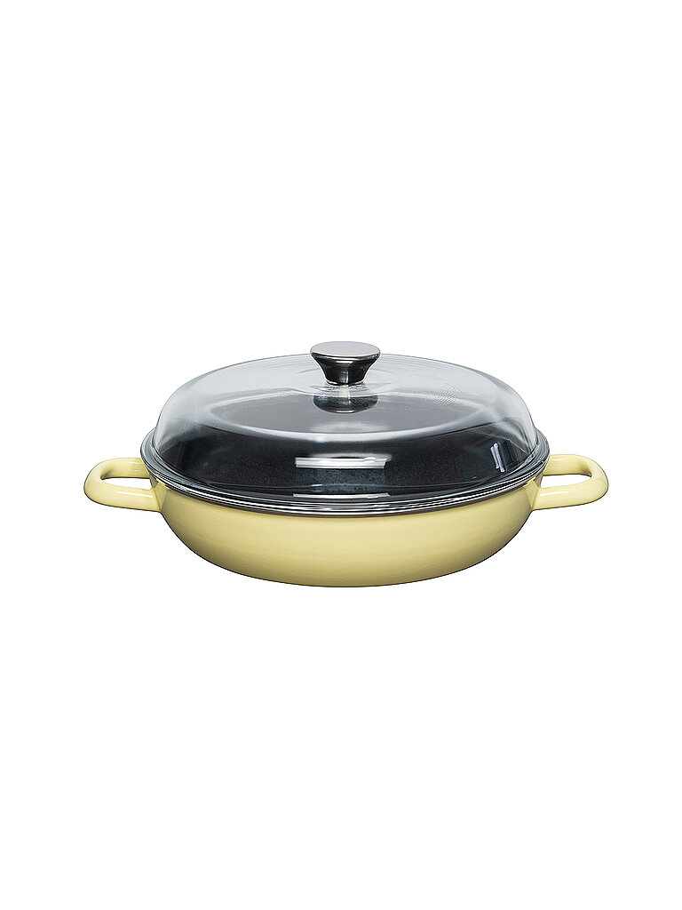 RIESS Schmorpfanne mit Deckel 28cm NOUVELLE Lemon gelb von Riess