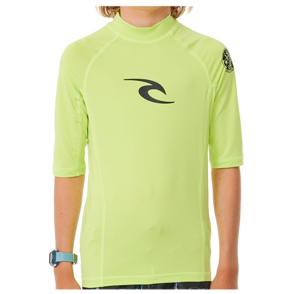 Rip Curl - Kid's Brand Wave UVP S/S - Lycra Gr 8 years gelb/grün von Rip Curl