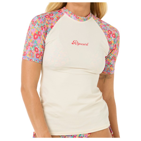 Rip Curl - Women's Las Flores S/S UPF Rash Vest - Lycra Gr XS weiß von Rip Curl