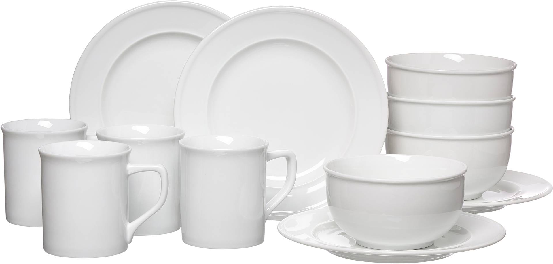 Ritzenhoff & Breker Frühstücks-Geschirrset »Service, Simple (Teller, Schale, Kaffeebecher)«, (Set, 12 tlg., 4 Teller Flach, 4 Schalen, 4 Kaffeebecher) von Ritzenhoff & Breker