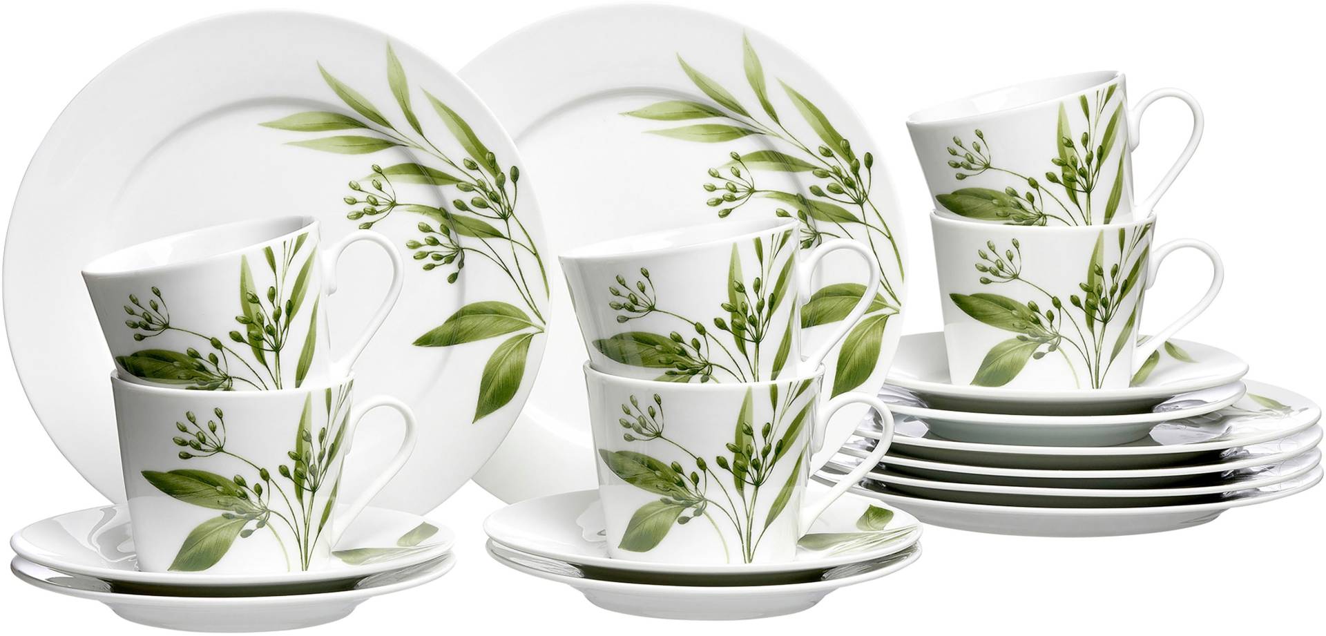 Ritzenhoff & Breker Kaffeeservice »Evora«, (Set, 18 tlg.), Geschirr-Set mit Botanik-Motiv von Ritzenhoff & Breker