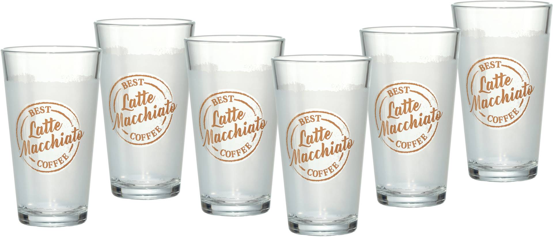 Ritzenhoff & Breker Latte-Macchiato-Glas »Happy, Best Coffee«, (Set, 6 tlg., 6 Latte Macchiato Gläser, je 400 ml) von Ritzenhoff & Breker