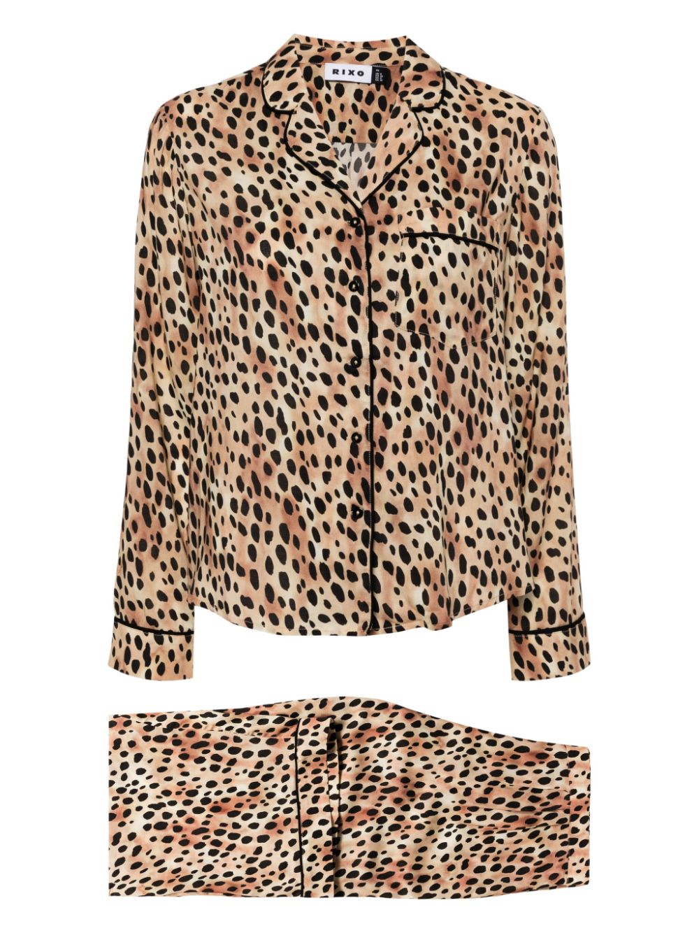 Rixo Austin leopard-print pyjama set - Brown von Rixo
