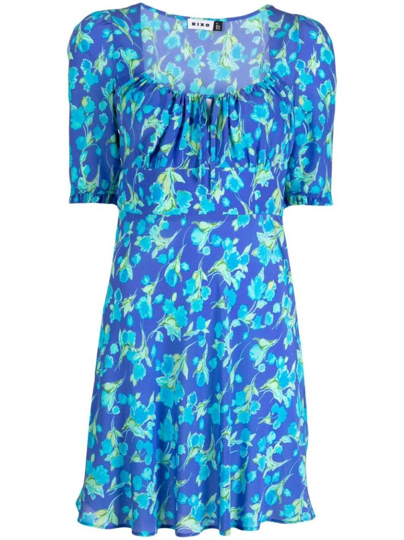 Rixo Lilita floral-print silk dress - Blue von Rixo