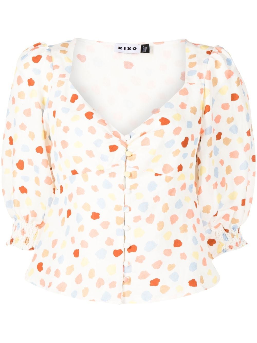 Rixo Palma spot-print blouse - White von Rixo