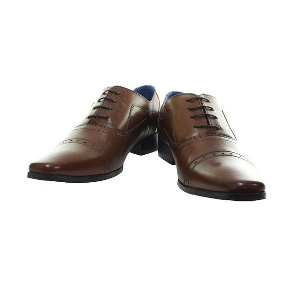 4 Ösen Punch Cap Leder Oxford Schuhe Herren Tan 41 von Roamers