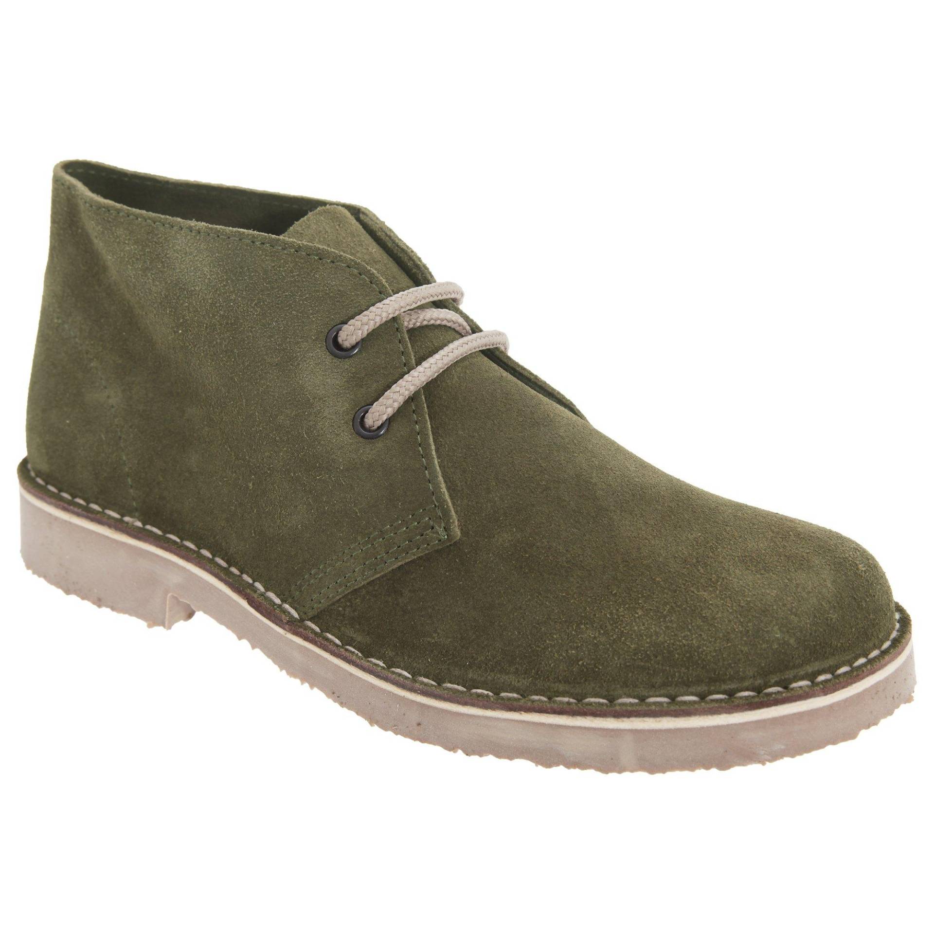 Desert Boots Wüstenstiefel Schuhe, Wildleder, Ungefüttert Damen Khaki 37 von Roamers