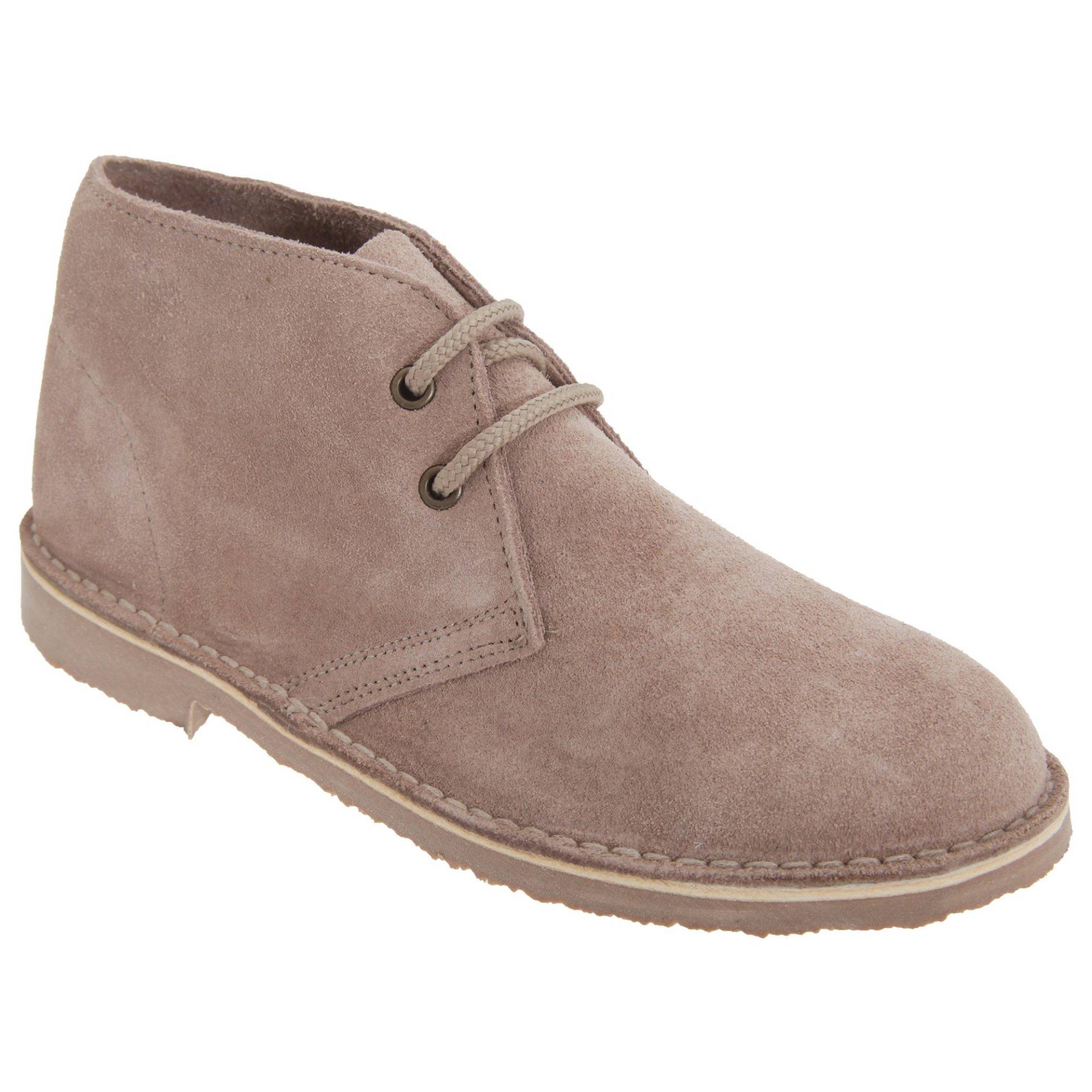 Desert Boots Wüstenstiefel Schuhe, Wildleder, Ungefüttert Damen Taupe 37 von Roamers