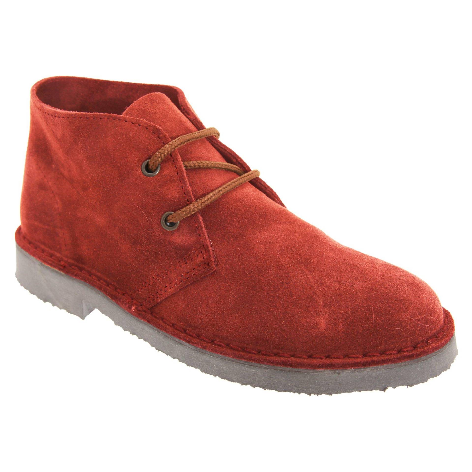 Desertboots Schnürschuhe Halbschuhe, Wildleder Damen Rot Bunt 40.5 von Roamers