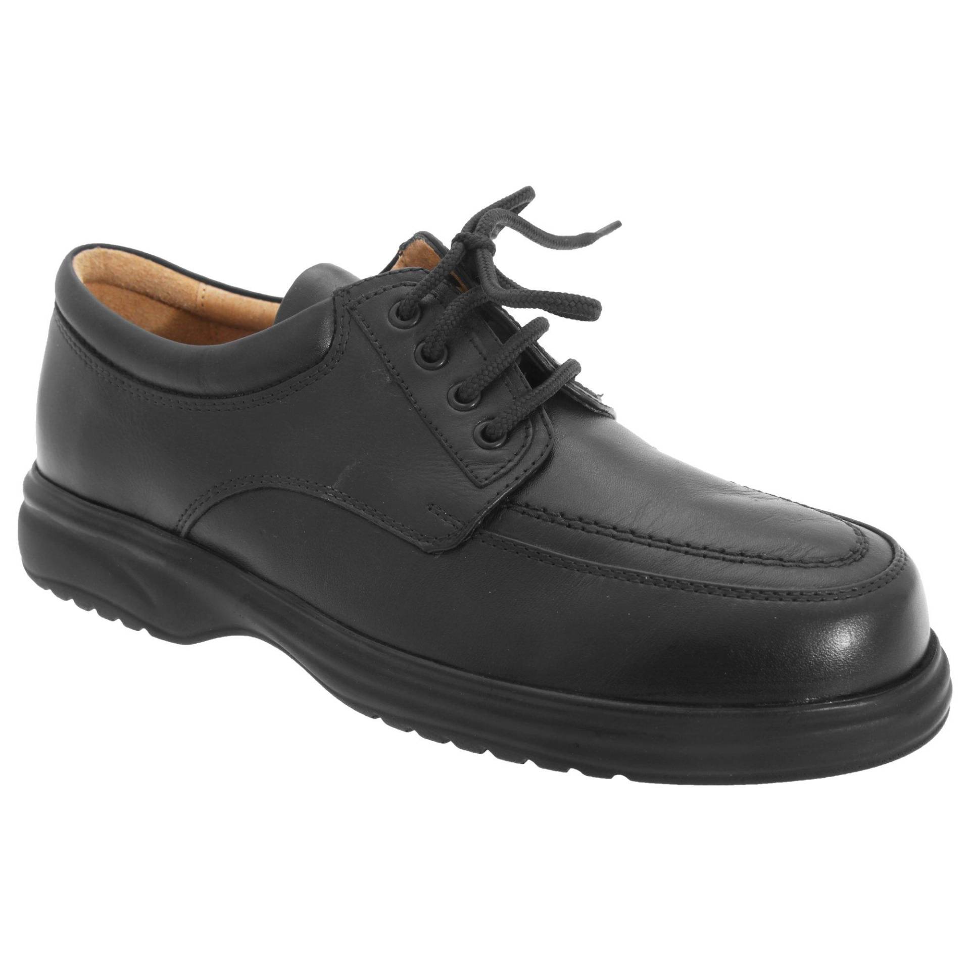 Superlite Schnürhalbschuhe Schnürschuhe, Leder, Breite Passform Herren Schwarz 40.5 von Roamers