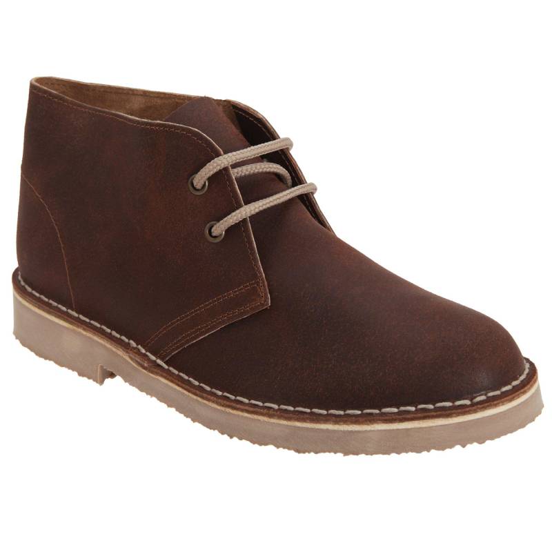 Schnürschuhe Schnürhalbschuhe Desertboots Halbschuhe, Leder Damen Braun 47 von Roamers