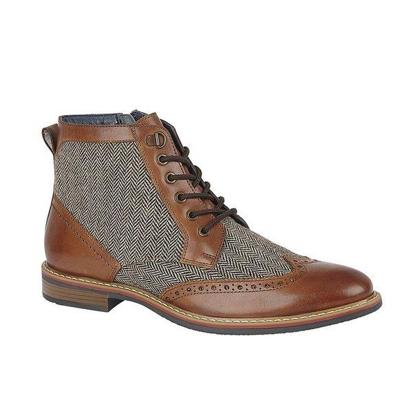 Stiefeletten, Fischgrätmuster, Leder Herren Multicolor 39.5 von Roamers