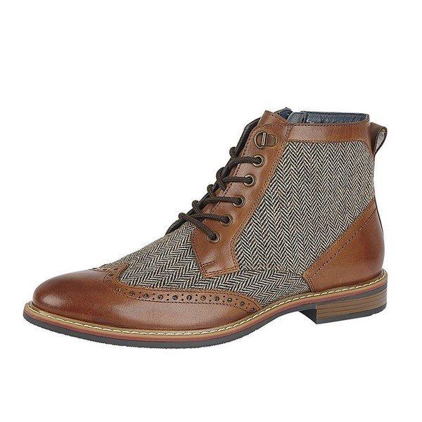 Stiefeletten, Fischgrätmuster, Leder Herren Multicolor 45.5 von Roamers