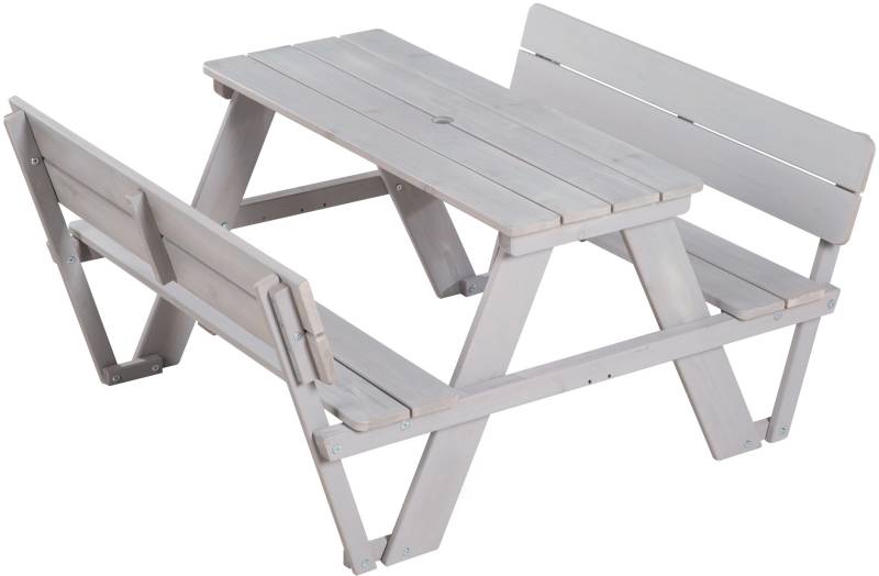 roba® Kindersitzgruppe »Picknick for 4 Outdoor Deluxe, Grau«, mit Lehne von Roba®