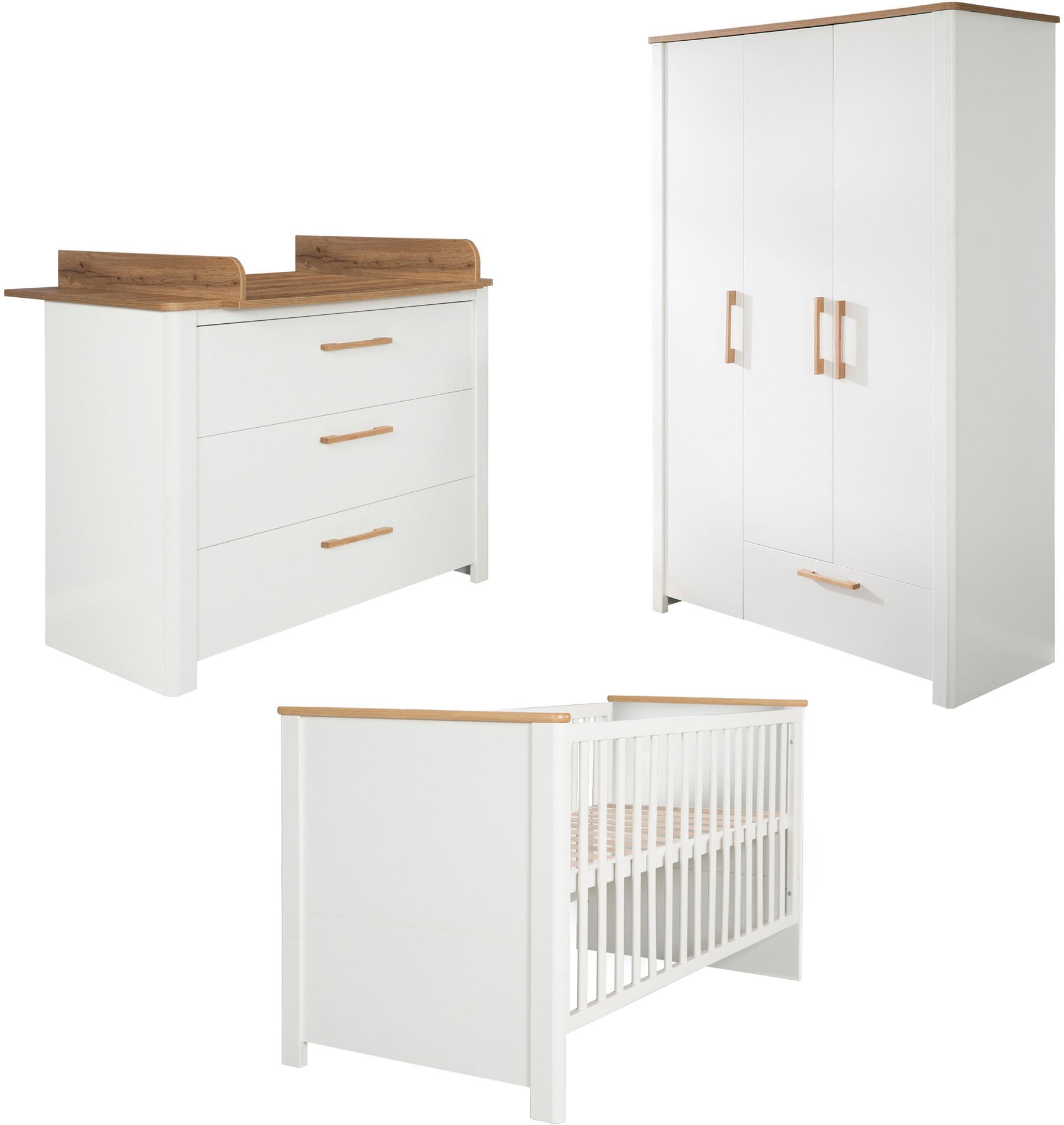 roba® Babyzimmer-Komplettset »Ava«, (Set, 3 St., Kinderbett, Wickelkommode, Kleiderschrank) von Roba®