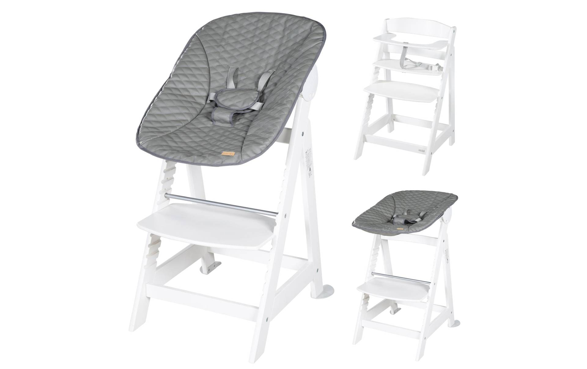 roba® Hochstuhl »Born up Set 2-in-1 Weiss, Stone gesteppt« von Roba®