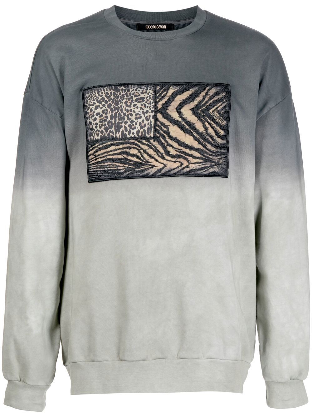 Roberto Cavalli Animalier patchwork sweatshirt - Grey von Roberto Cavalli