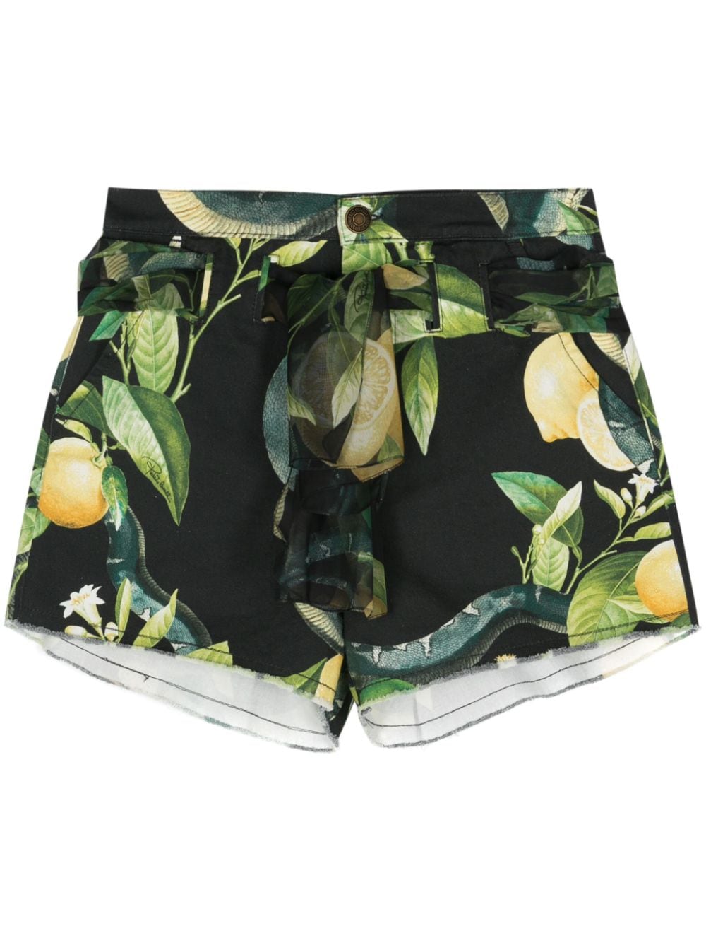 Roberto Cavalli Lemon-print shorts - Black von Roberto Cavalli