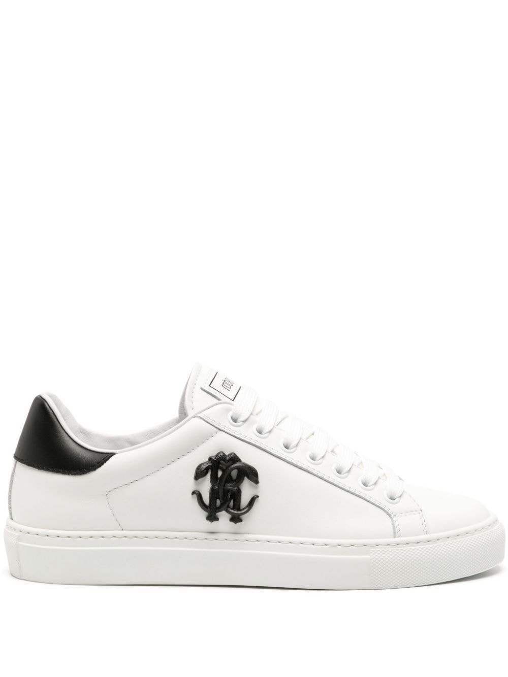 Roberto Cavalli Mirror Snake leather sneakers - White von Roberto Cavalli