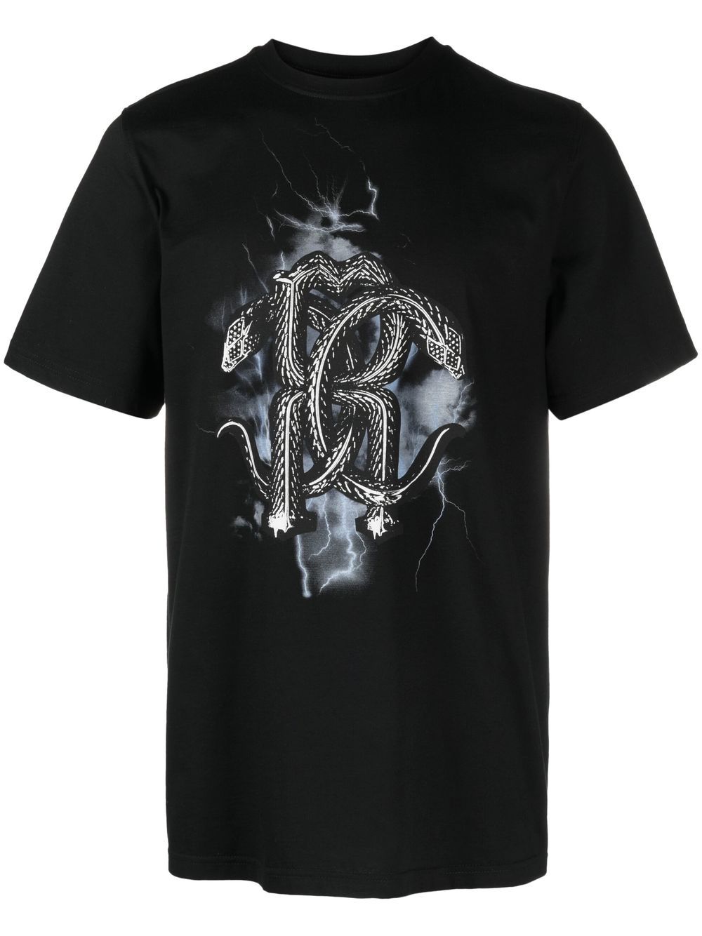 Roberto Cavalli Mirror Snake-print T-shirt - Black von Roberto Cavalli