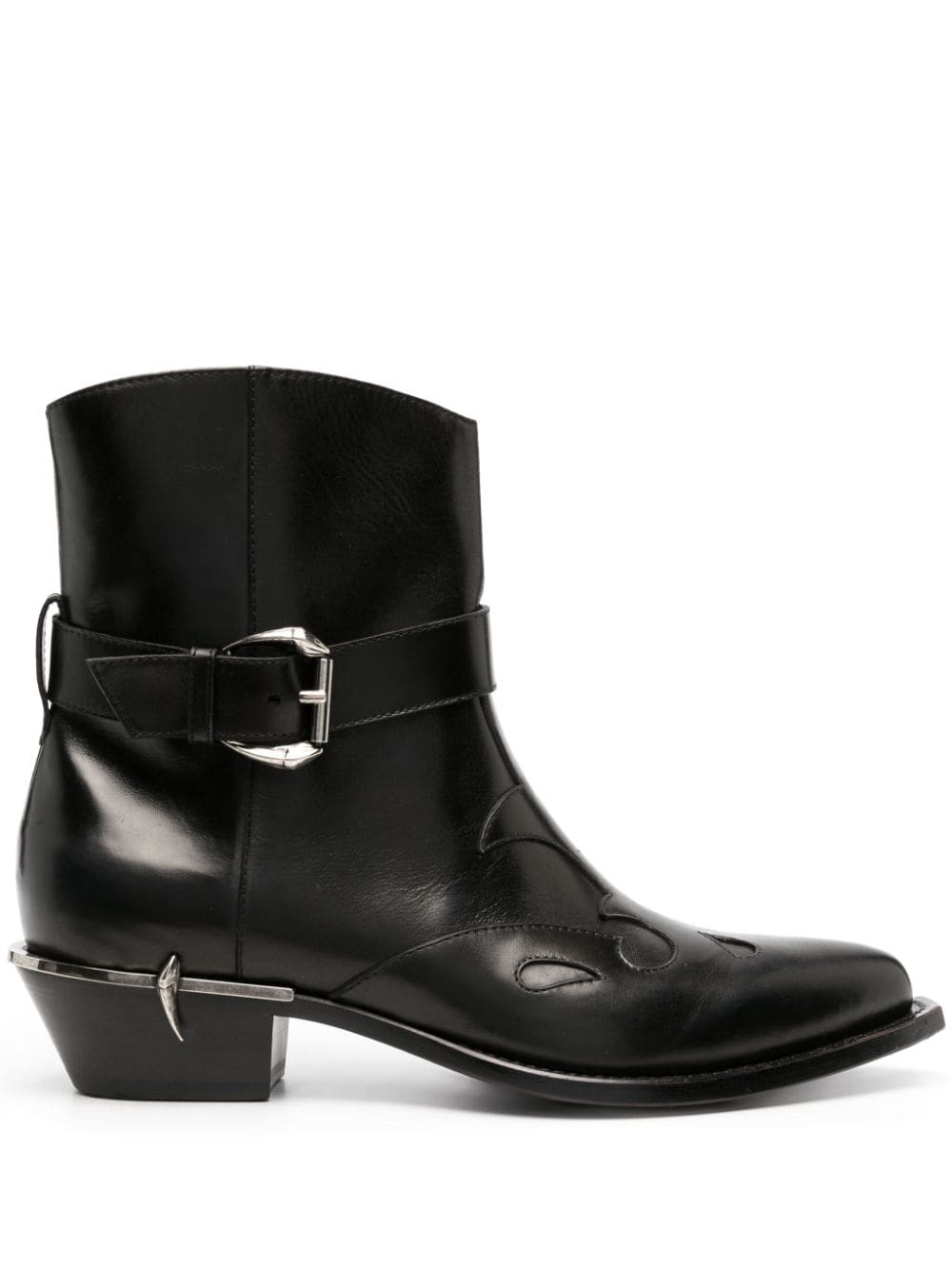 Roberto Cavalli Tiger Tooth leather boots - Black von Roberto Cavalli