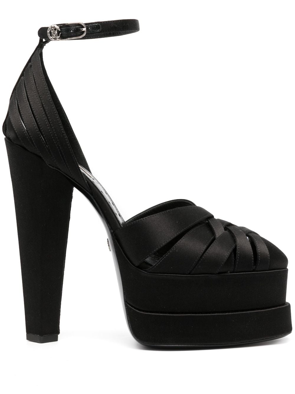 Roberto Cavalli caged leather platform sandals - Black von Roberto Cavalli