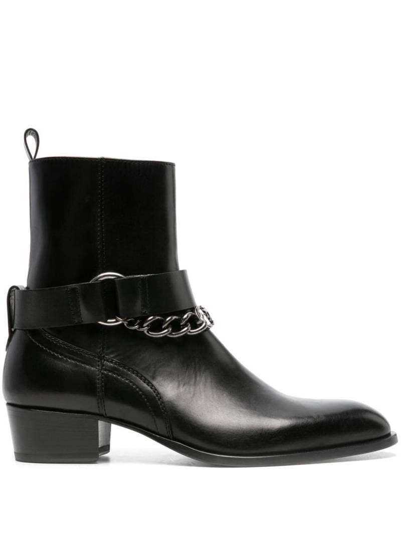 Roberto Cavalli chain-link leather boots - Black von Roberto Cavalli