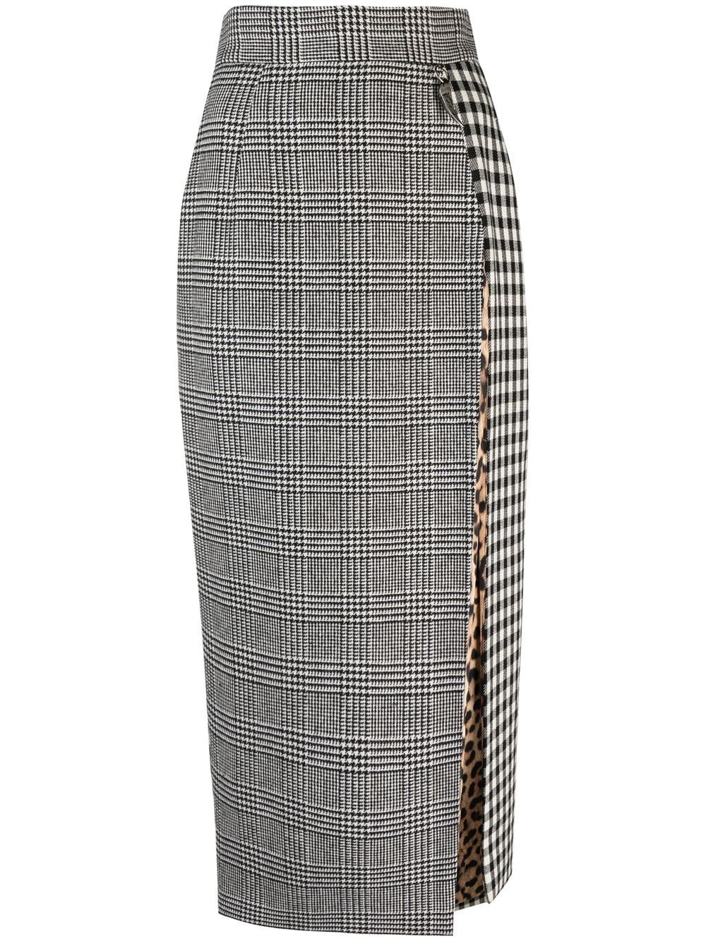 Roberto Cavalli checked-panels long skirt - Black von Roberto Cavalli