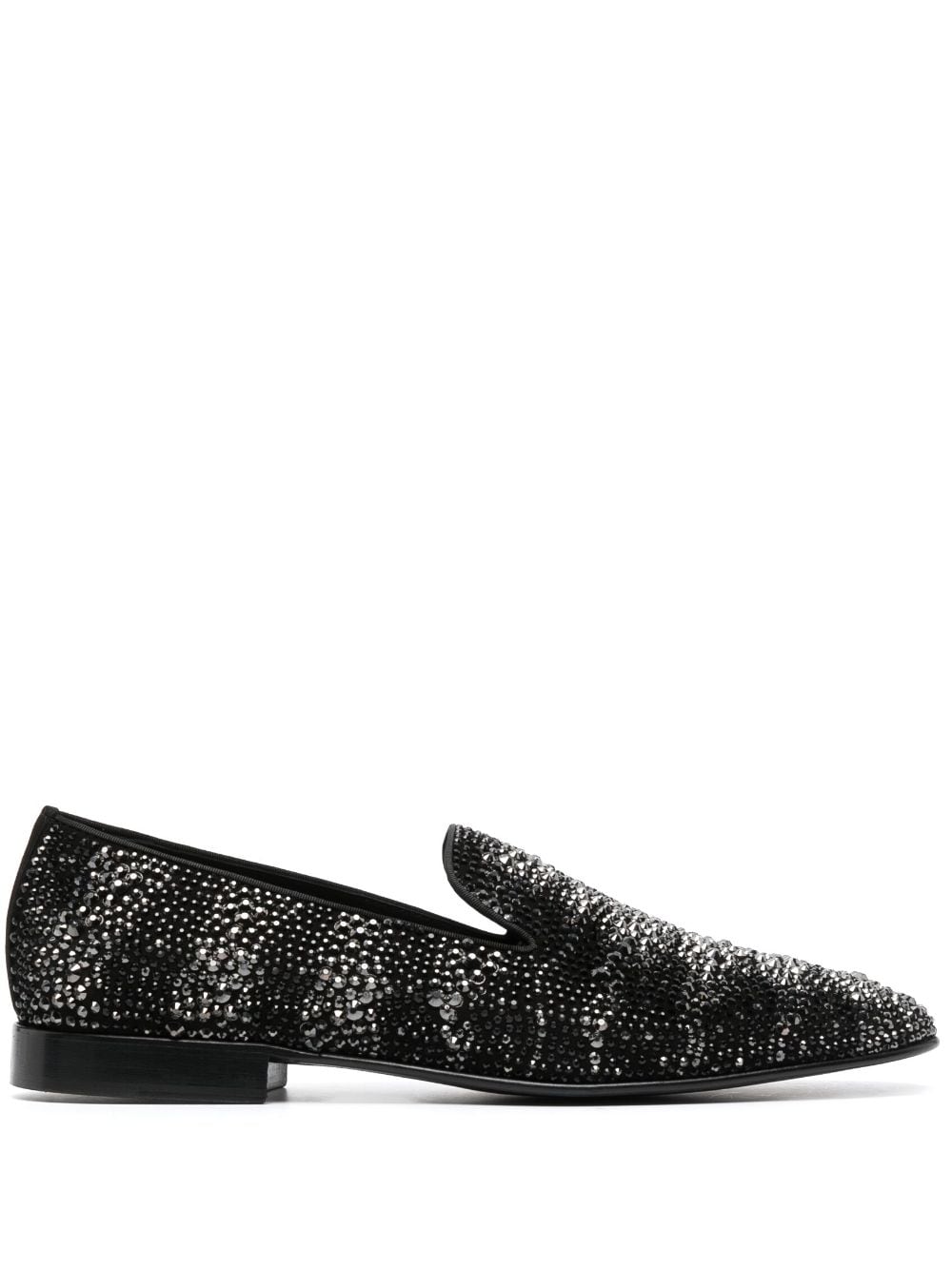 Roberto Cavalli crystal-embellished leather loafers - Black von Roberto Cavalli