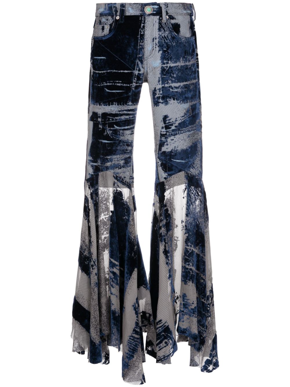 Roberto Cavalli distressed flared trousers - Blue von Roberto Cavalli