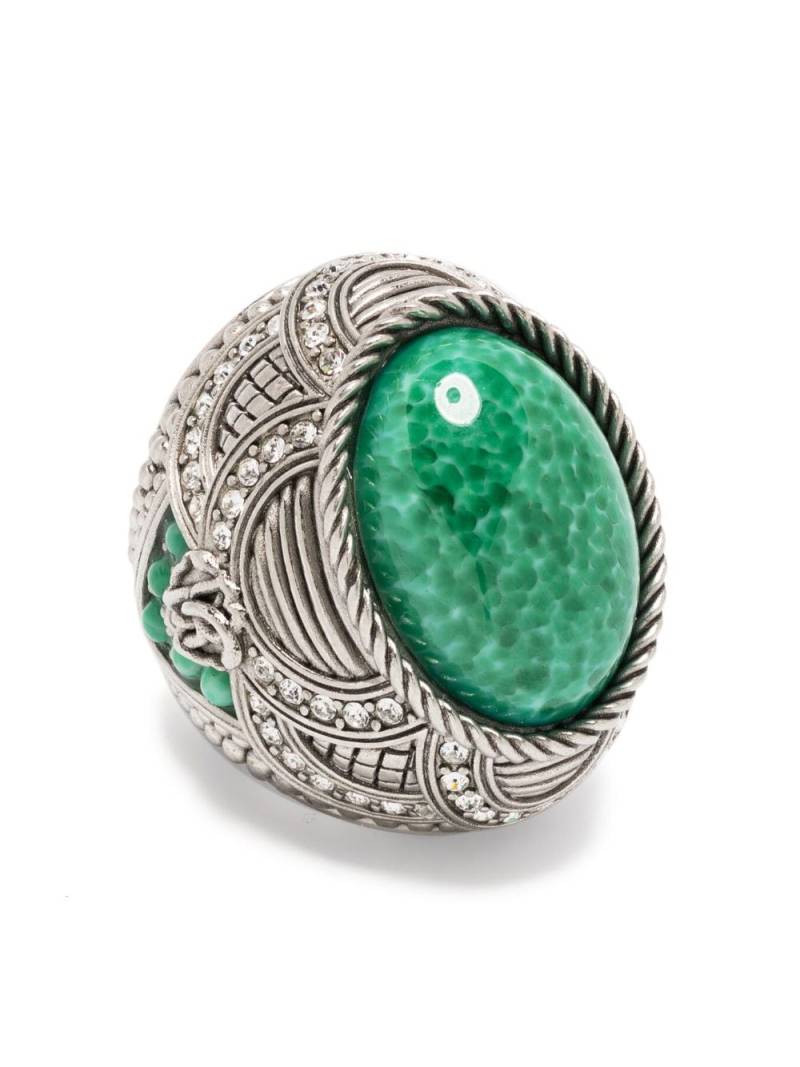 Roberto Cavalli gemstone-embellished ring - Silver von Roberto Cavalli