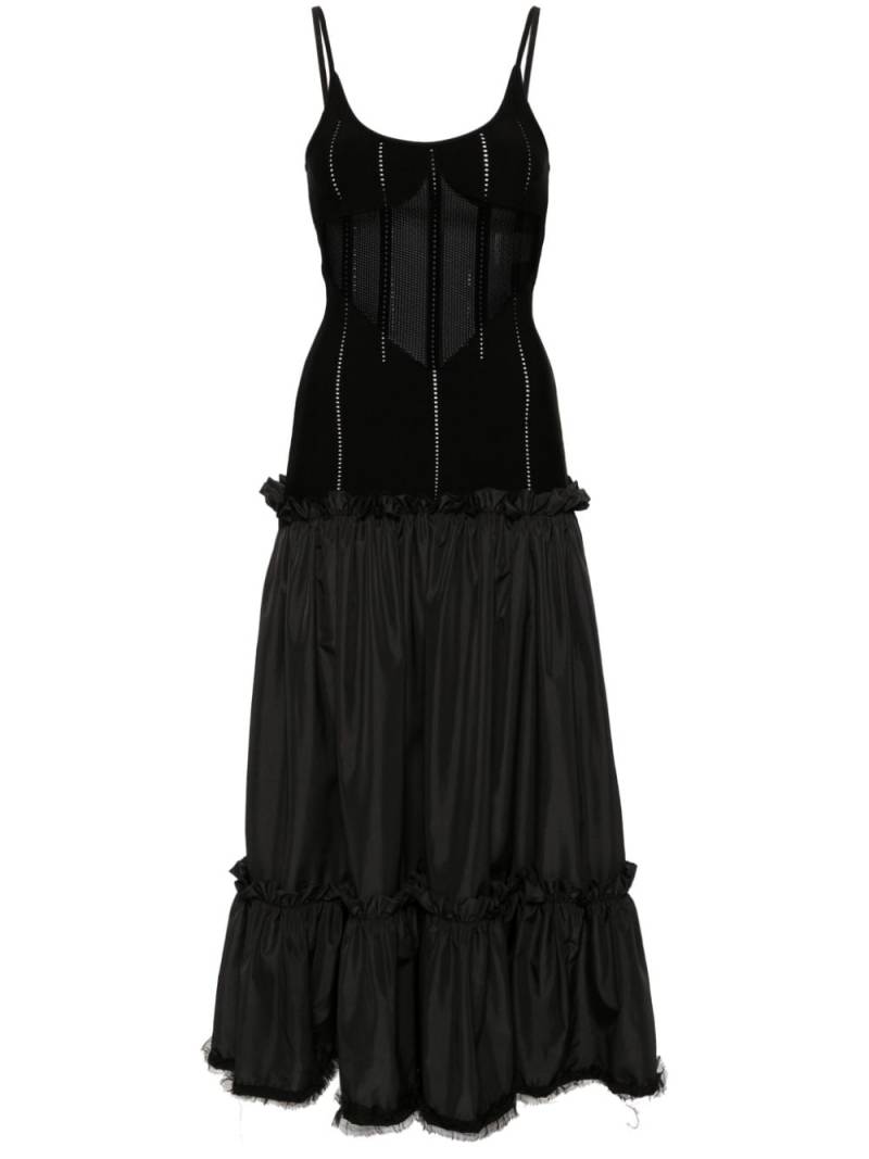 Roberto Cavalli knitted tiered midi dress - Black von Roberto Cavalli