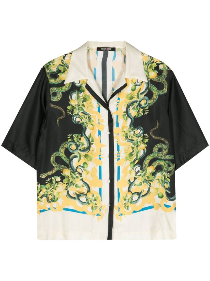 Roberto Cavalli lemon-print silk shirt - Black von Roberto Cavalli